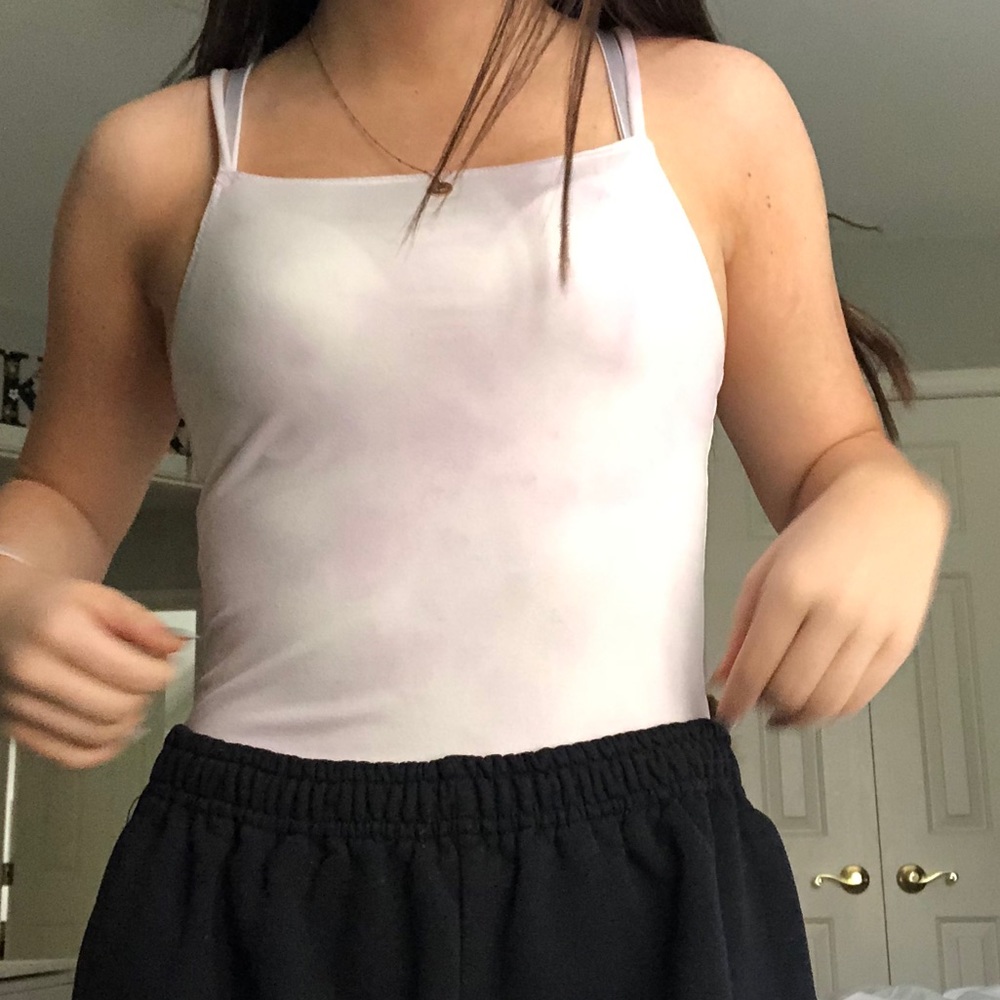 light purple tye dyed square neck bodysuit